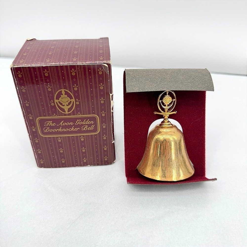 Avon Golden Doorknocker Bell Gold Tone Vintage Award Collectible Retro Kitsch